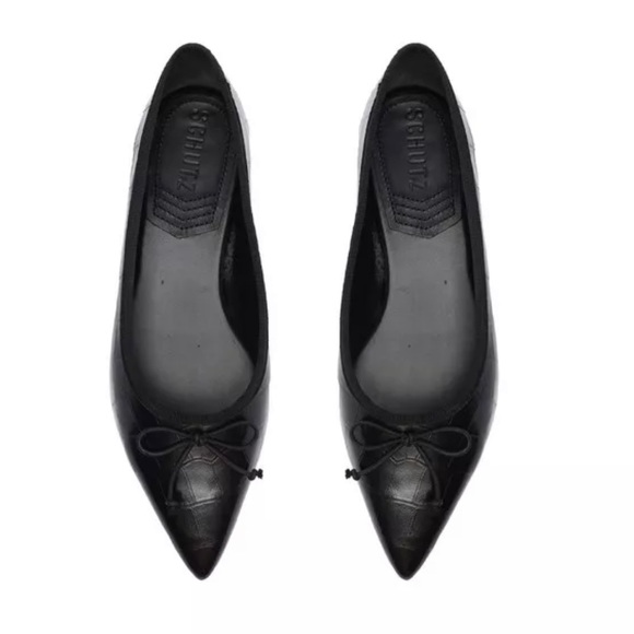 SCHUTZ Shoes - Schutz Dal Black Crocodile Flats size 8.5 NIB